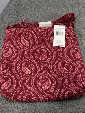 Vera Bradley Quilted Floral Crossbody Tote - Pink & Maroon